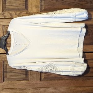 Maurices Crochet Sleeve Blouse Size M